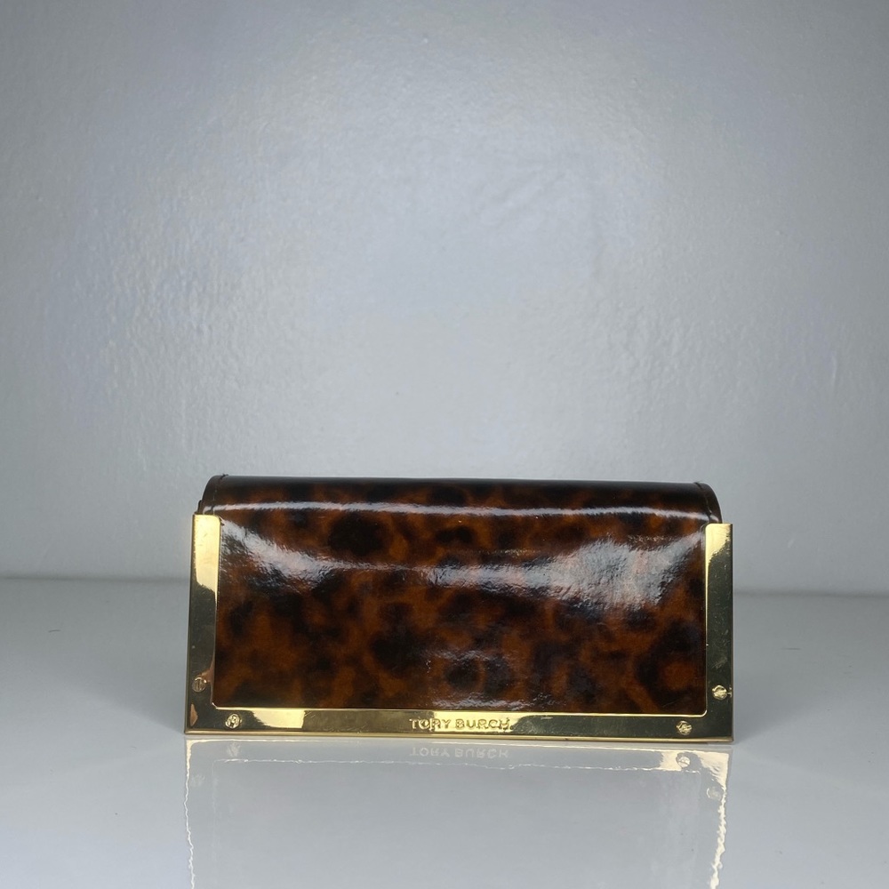 tory burch animal print sunglass case womens